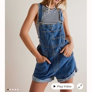 Free People Ziggy short overalls